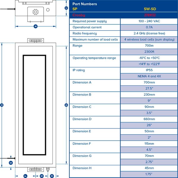 StraightPoint SW-SD Crosby 2789132 Wireless 100mm LED Remote Scoreboard Display