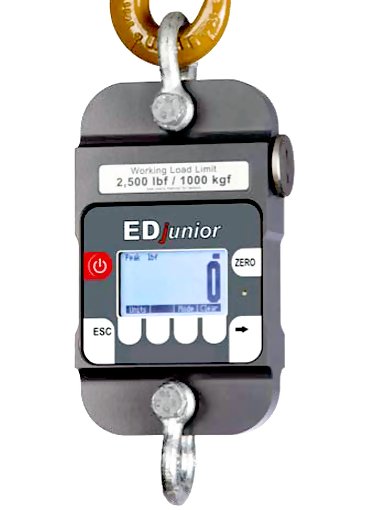 Dillon AWT05-506317 EDjr-1T EDjunior Digital Dynamometer with 2 Shackles, 2500 lbf / 1000 Kg Capacity