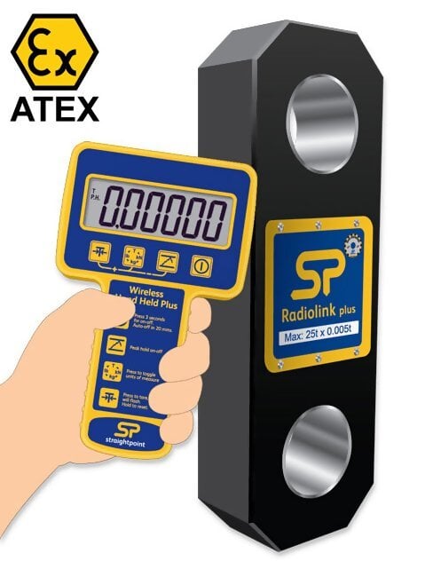 Straightpoint RLP12T-ATEX Radiolink Plus Wireless Dynamometer with Remote Display, 26,000 lb / 12te - ATEX Certified - 2789070